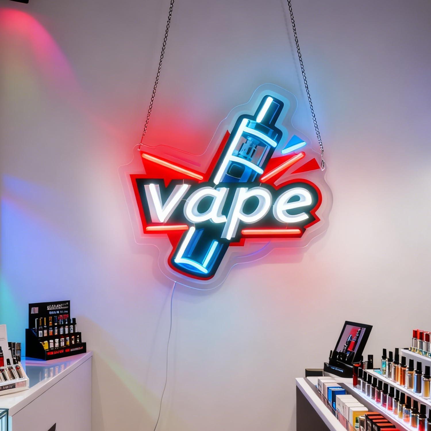 Vaping Store - Неоновая вывеска Vape с USB-питанием, регулируемая