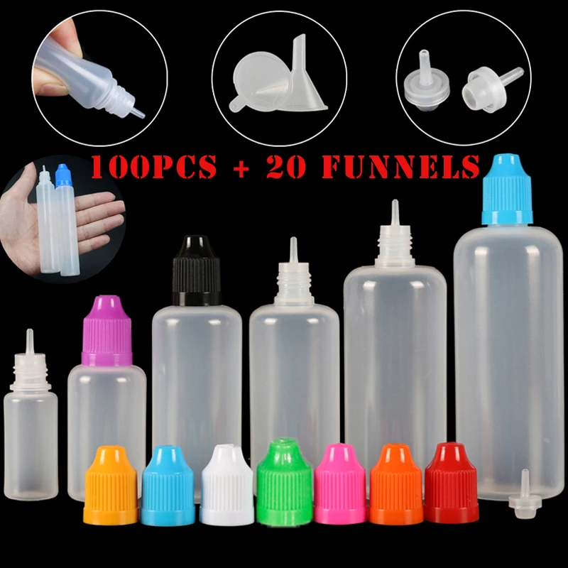 Juice Bottle Dropper - 100 шт. 3/5/10/15/20/30/50/100/120 мл пустые пластиковые