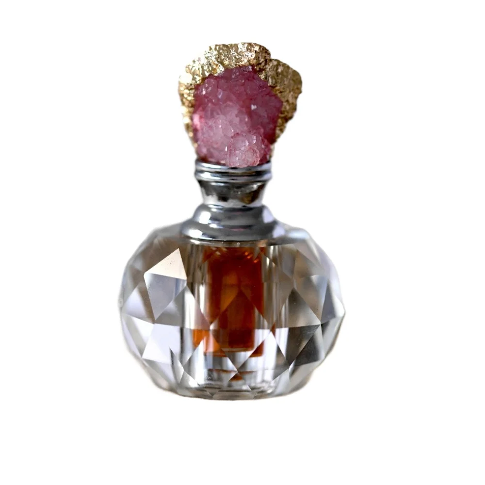 Juice Bottle Dropper - Винтажный розовый кристалл, флакон эфирного масла,