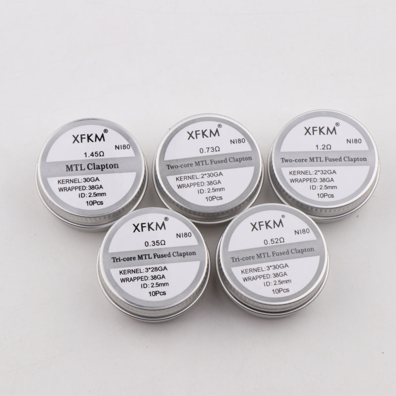 Clapton Wire Pre Built - Новинка XFKM 10 шт./кор. NI80/A1/SS316L MTL