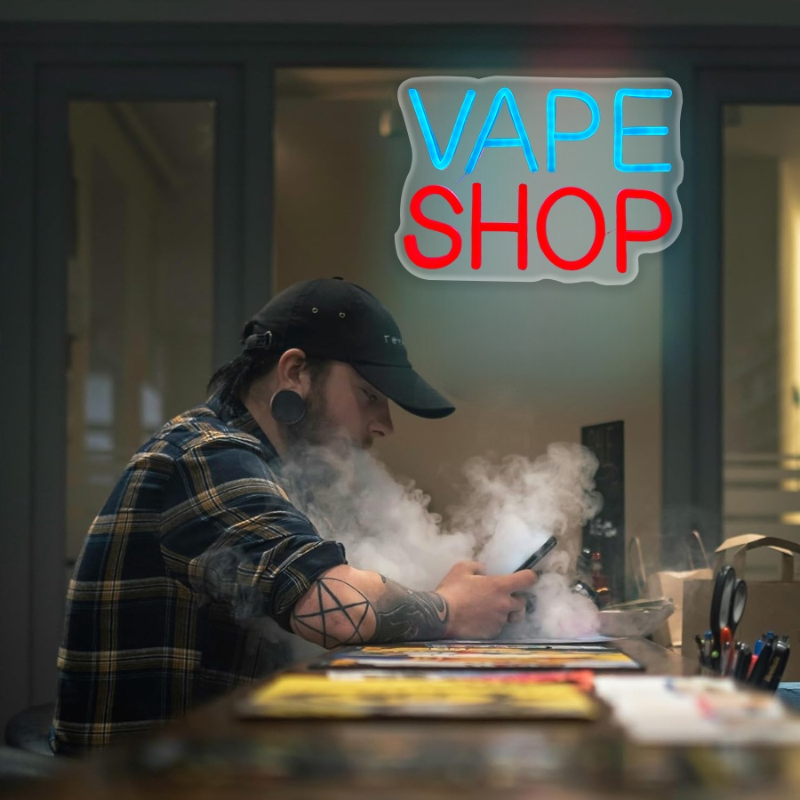 Неоновая вывеска Vape Shop для – обзор и цена Vaping Shop