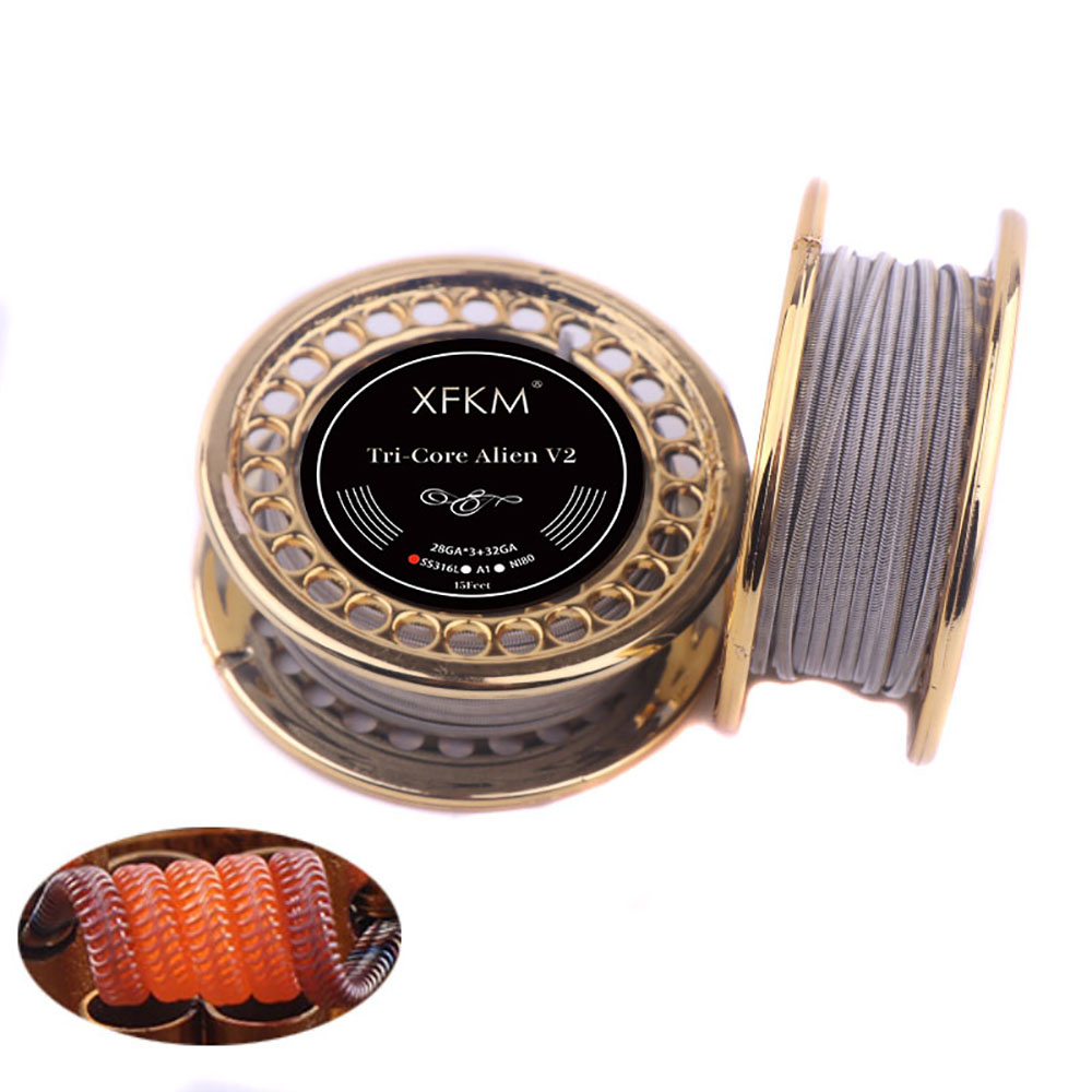 XFKM 5 м/рулон NI80/A1/SS316L  – обзор и цена Clapton Wire Pre Built
